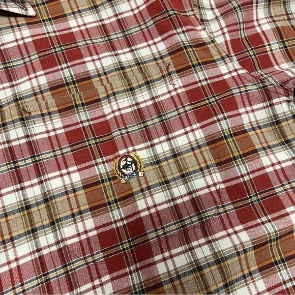 Cinch Shirt Men's Large Red Tan Plaid Long Sleeve Rodeo Western button up Miller - Picture 4 of 8